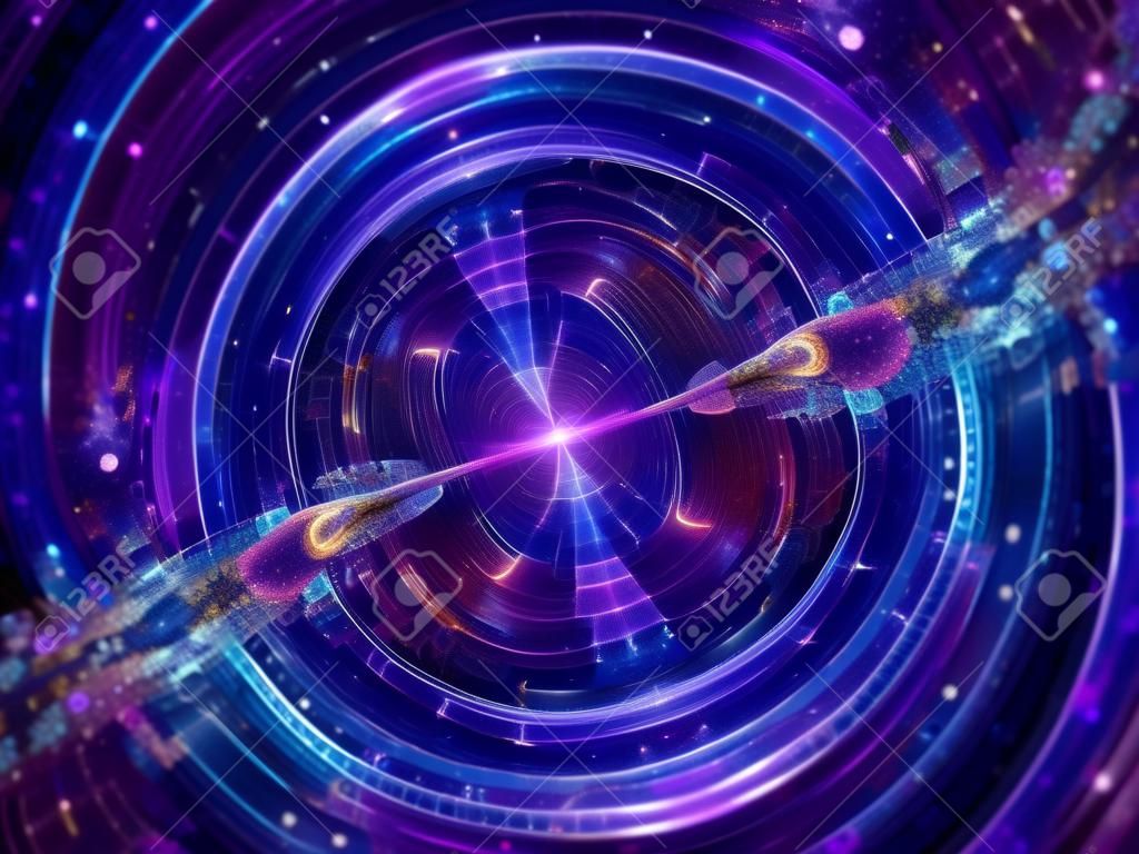 Colorful wormhole, computer generated abstract fractal background