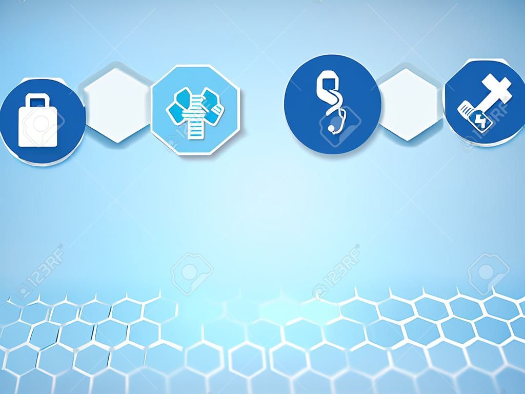 Medical background and icons to treat patients.