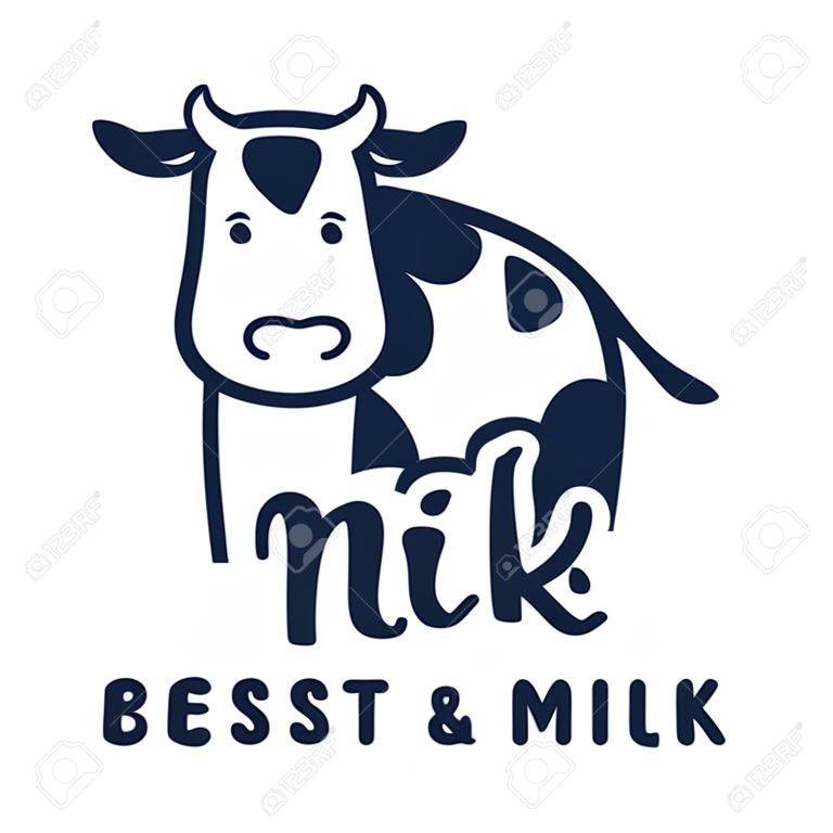 Conjunto de etiquetas e ícones para leite