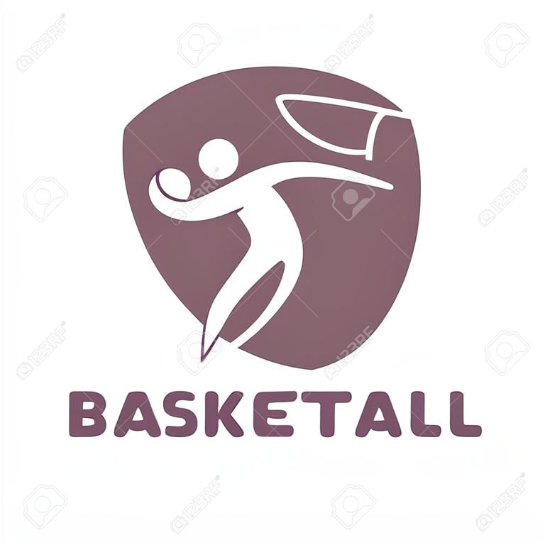 Ikona konkurencji gry Koszykówka. Symbole letnich gier sportowych. Wektor piktogram sportu. Szablon identyfikacji wizualnej marki. Wektorowa ilustracja odizolowywająca na białym tle