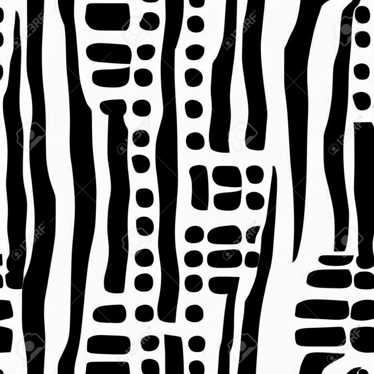 Seamless abstract pattern. Uneven black vertical stripes on a white background. Background for wallpaper and gift wrapping.