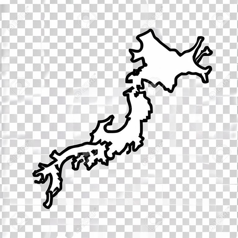 孤立した背景の線スタイルで日本地図。ベクトルの図。