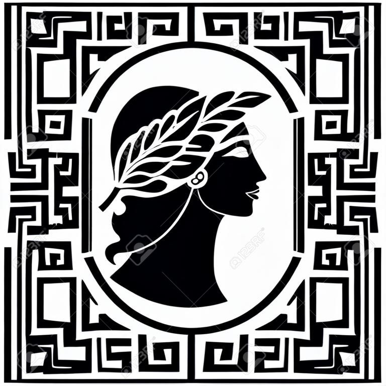 profil de femme antique. illustration vectorielle