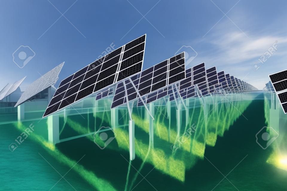 Photovoltaikanlagen auf der Wasseroberfläche
