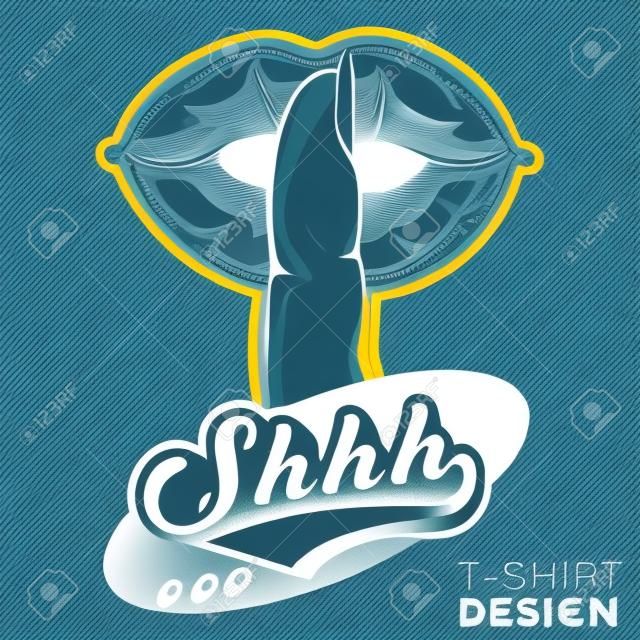 Plantilla de diseño de camiseta Shhh Silent Hand Sign