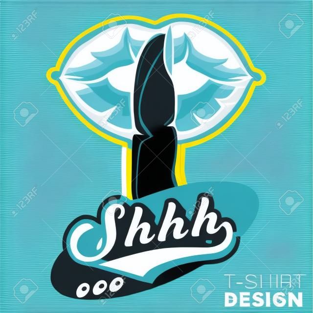 Shhh Silent Hand Sign T-Shirt Design Template