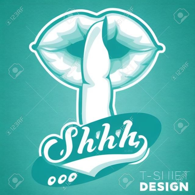 Shhh Silent Hand Sign T-Shirt Design Template