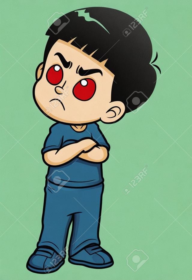 illustration of Angry teenage boy