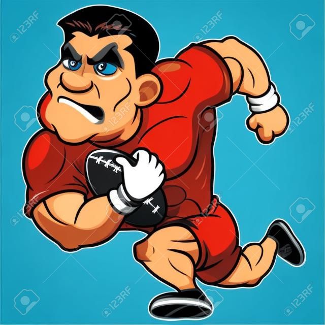 Vector illustration of Cartoon Rugby player
