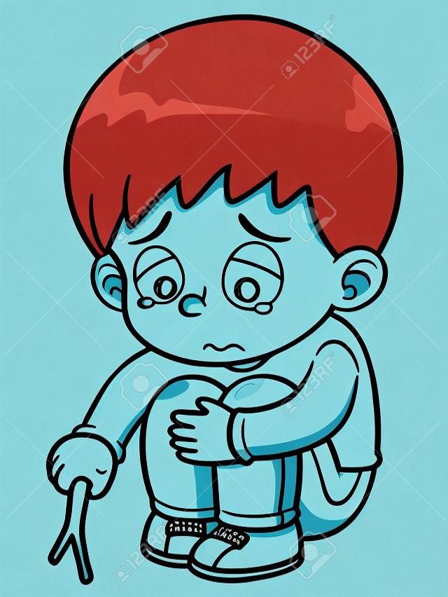 Illustration of Sad boy