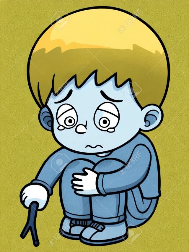 Illustration d'un garçon triste