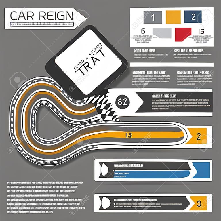 carreras de coches Plantilla Información gráfico Diseño