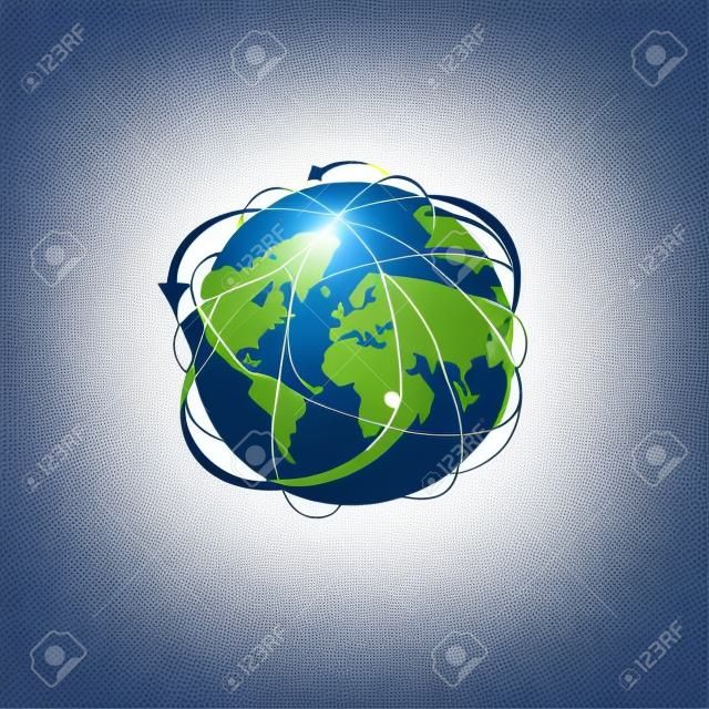 Moderne globe verbindingen netwerk ontwerp, vector illustratie