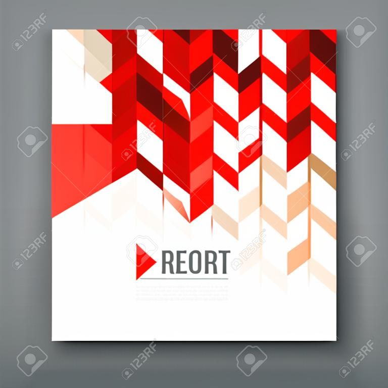 커버 보고서 빨간색 삼각형 기하학적 인 패턴 디자인 배경