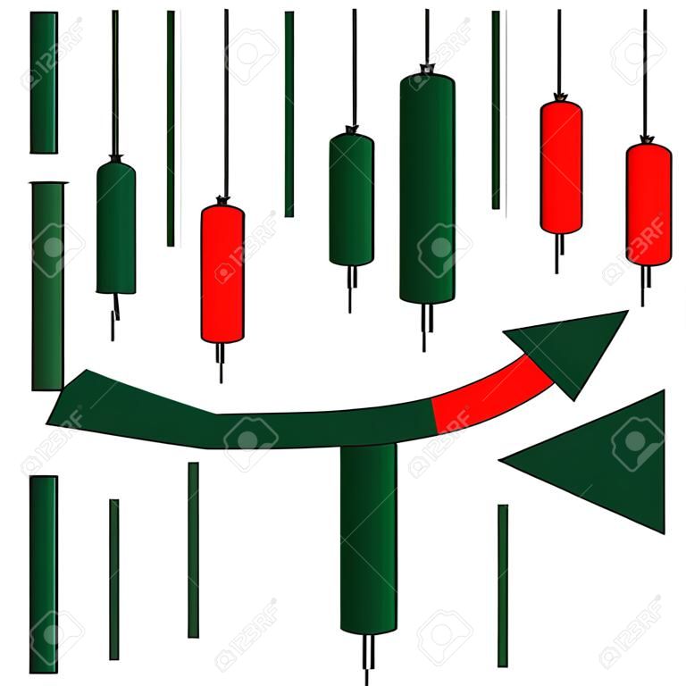 Candle stick graph chart of stock market investment trading, Stock exchange concept design. Vector illustrations