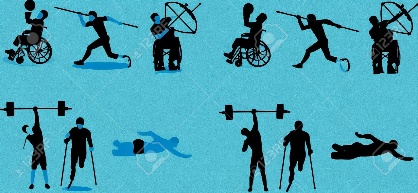 Disable Handicap Sport silhouettes and color images