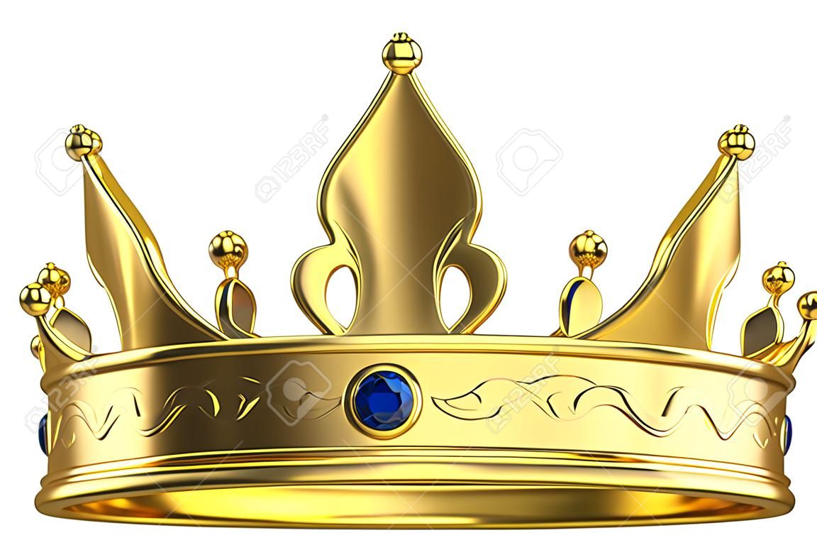 Золотая корона на белом фоне