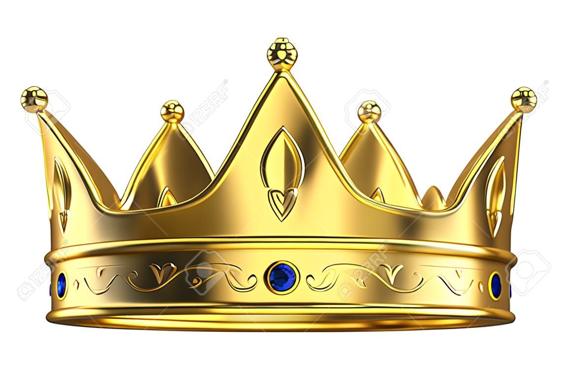 Gold crown isolato su sfondo bianco