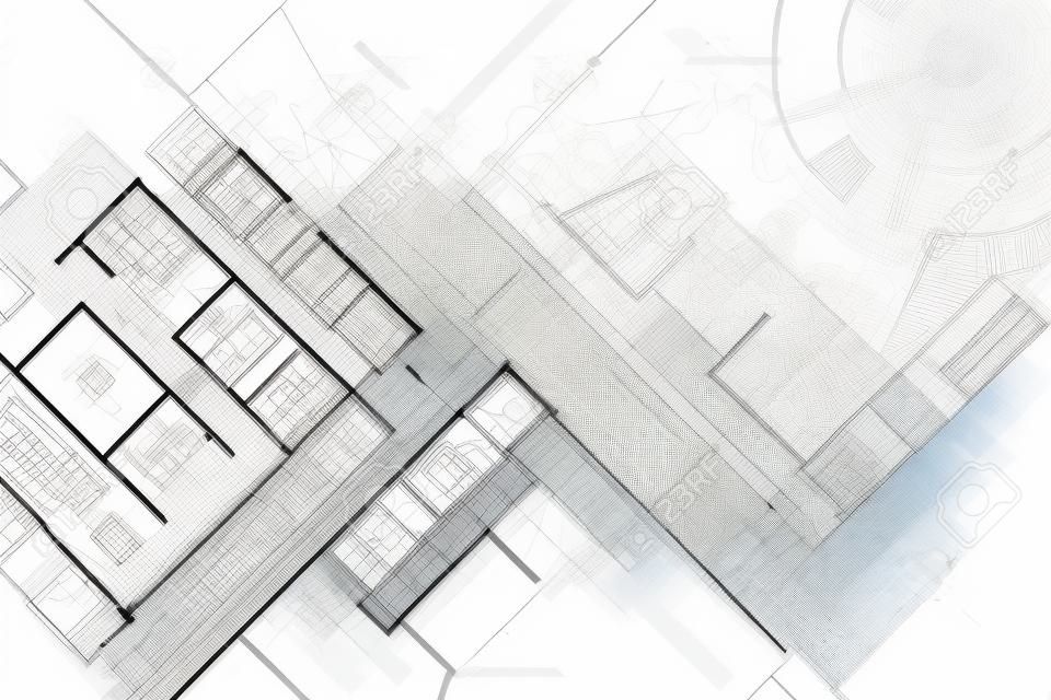 Architektur Zeichnungen Layout Plan, abstrakten Hintergrund