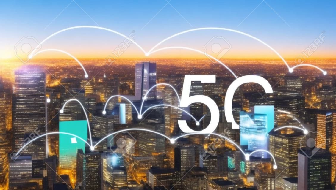 Tecnologia Internet wireless 5G in città