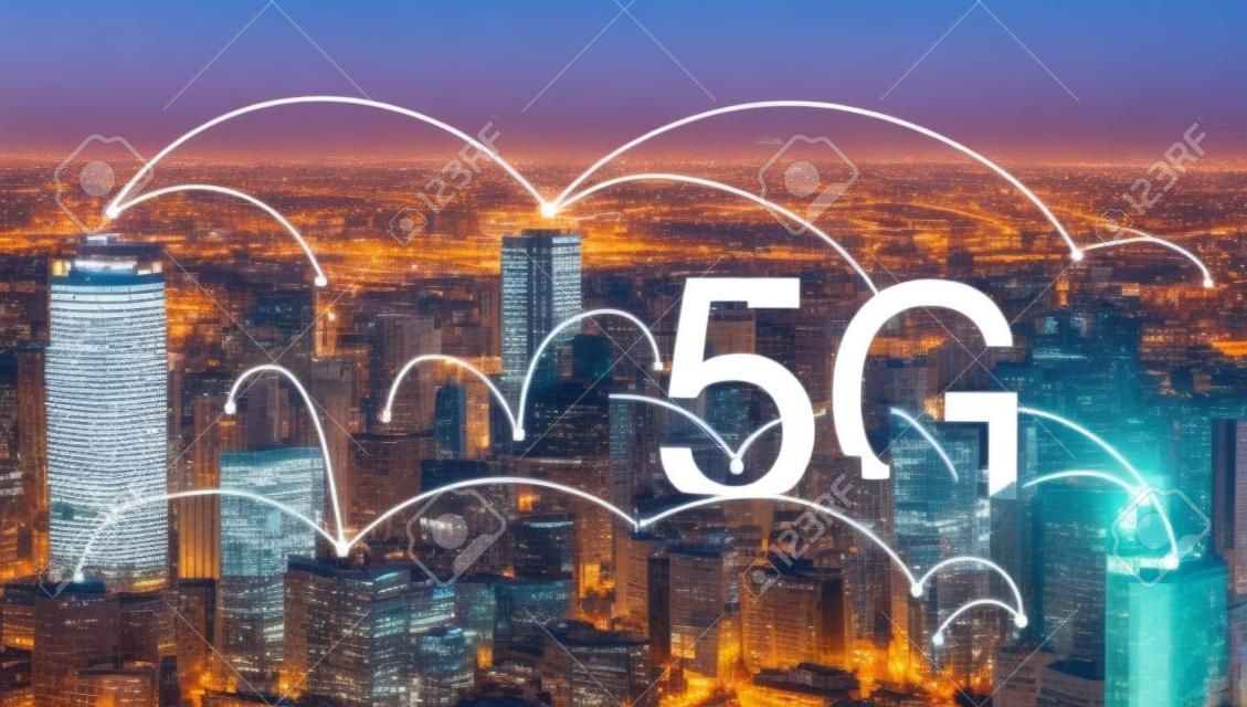 5G wireless internet technology in the city