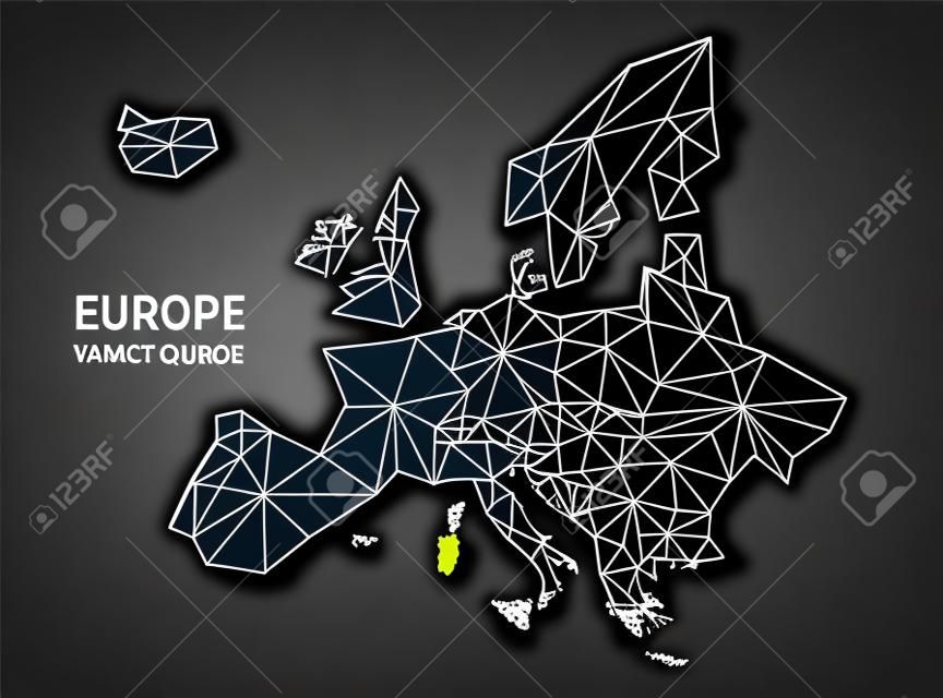 Europa-Vektor-Karte schwarz