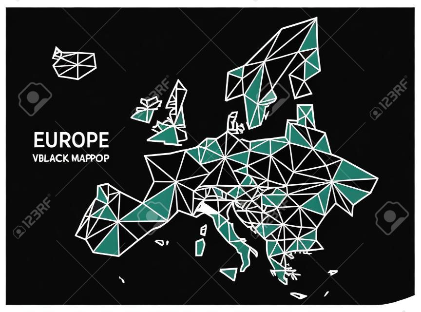 Europe vector map black