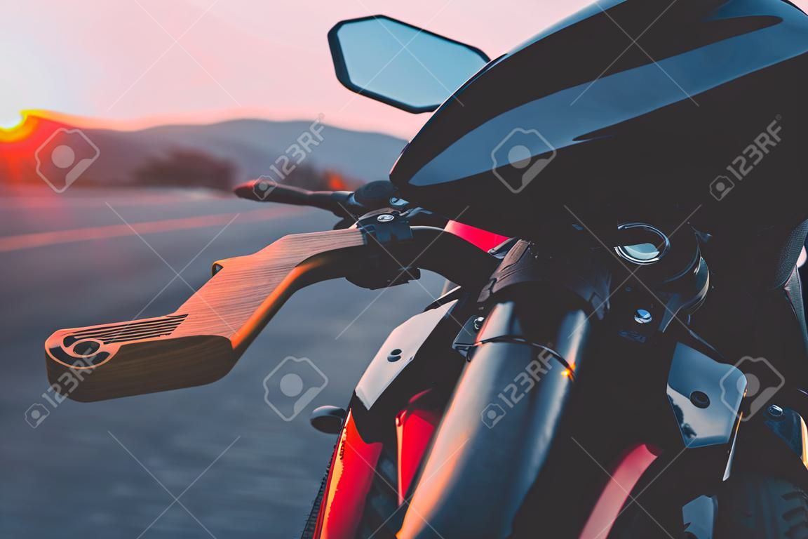 sport bike. Red and black motorcycle.