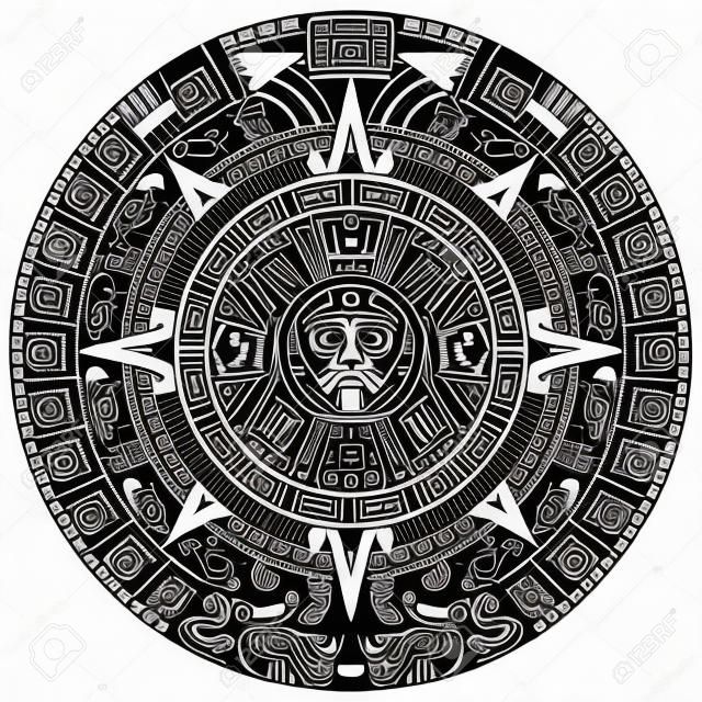 Mayan calendar on white background