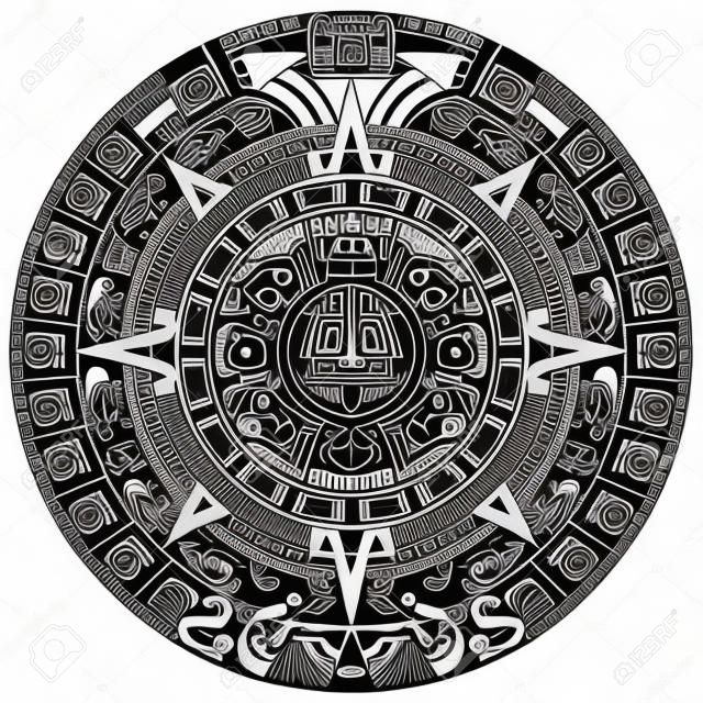 Mayan calendar on white background