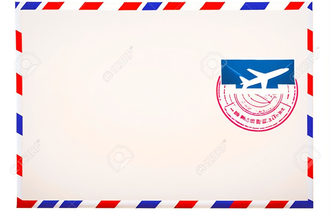 Envelope. International air mail with red and blue frame