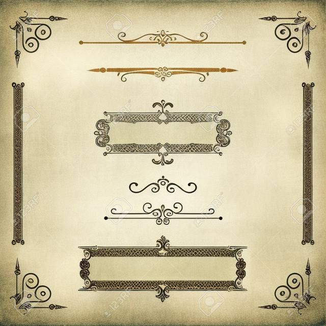 Vintage ornamental dividers. Vector illustration isolated on white background