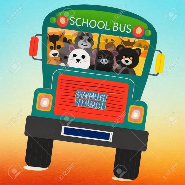 Muchos animales son en el bus a la escuela