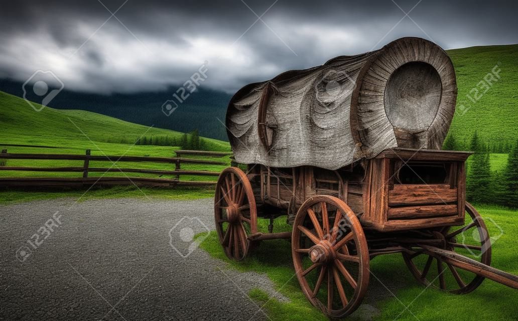 Stary wagon w Kolumbii Brytyjskiej w Kanadzie