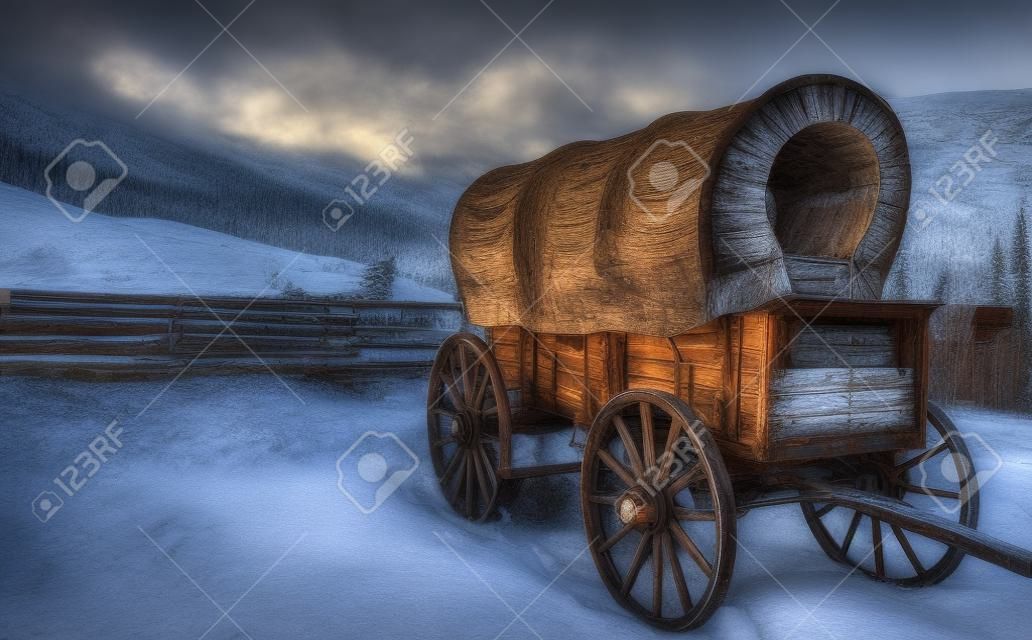 캐나다 브리티시컬럼비아의 오래된 마차