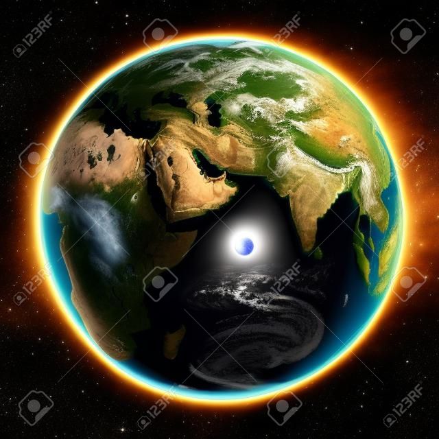 La Tierra con el día y la vista de noche, elementos de esta imagen proporcionada por la NASA