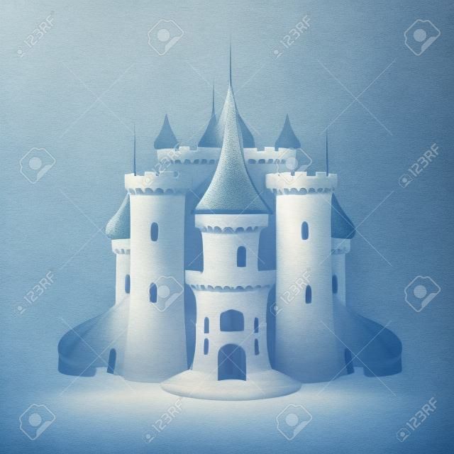 白色背景下的城堡