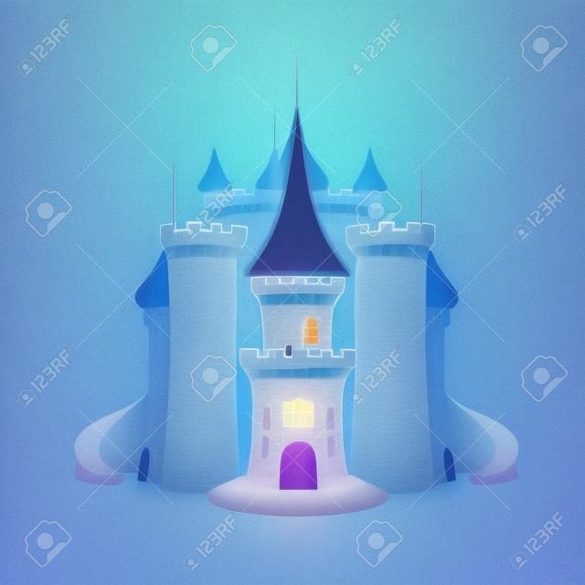白色背景下的城堡
