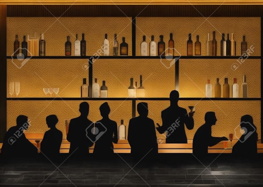 Bar with barkeeper