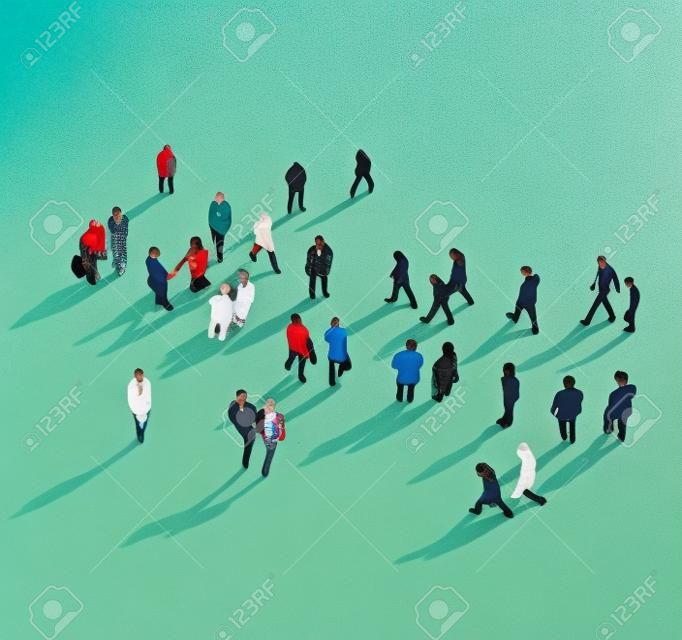 Human group from above