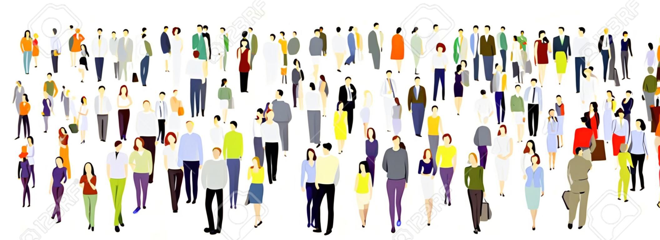 Large group of people on white background. ? Vector illustration