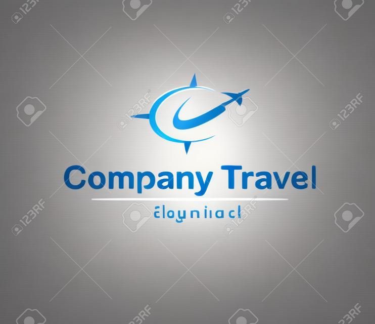 Logotipo elegante concepto de viajes de empresa.