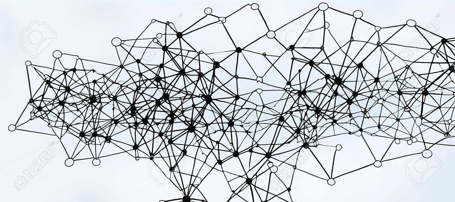 Moderne digitale Datennetz mit Linien und Kreise