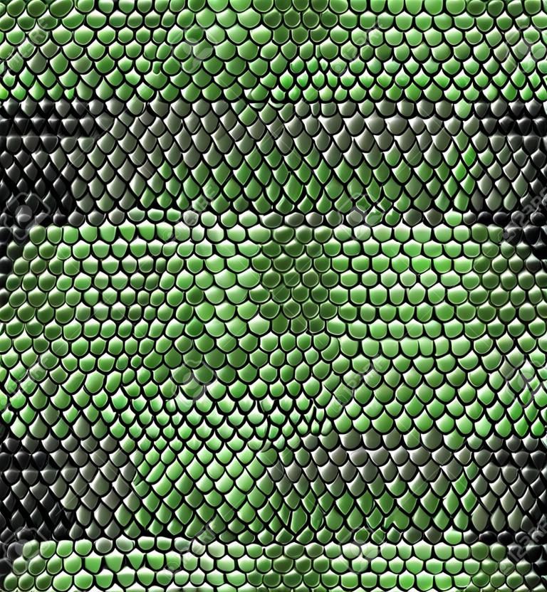 Green seamless snake skin pattern for background design