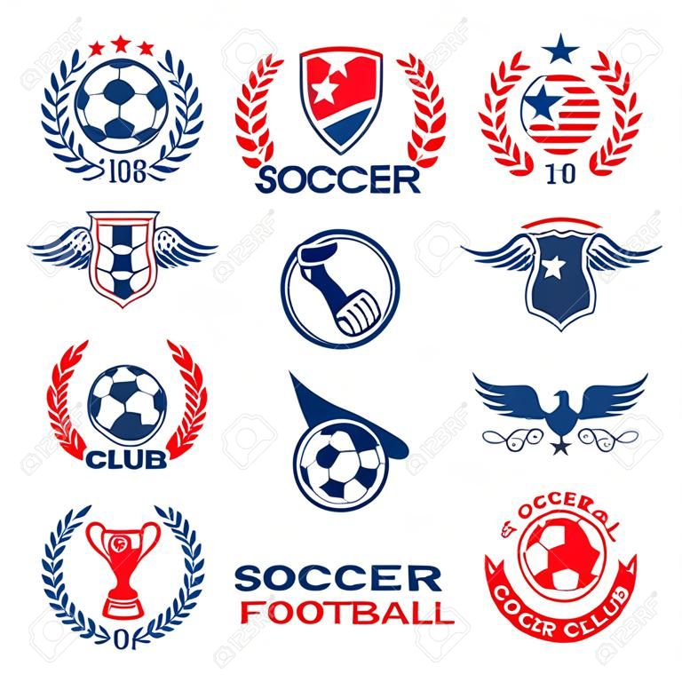 Vector soccer football club tournament icons set