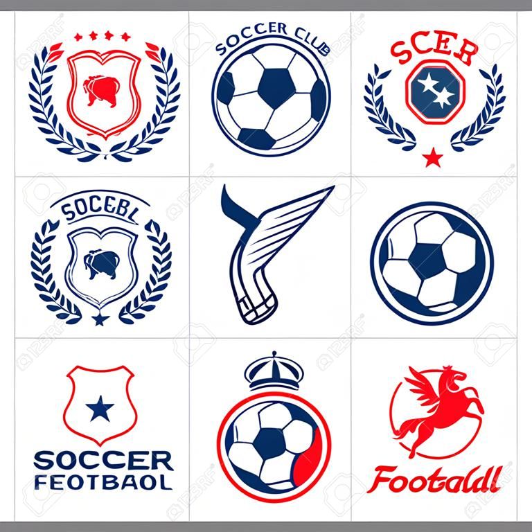 Vector soccer football club tournament icons set