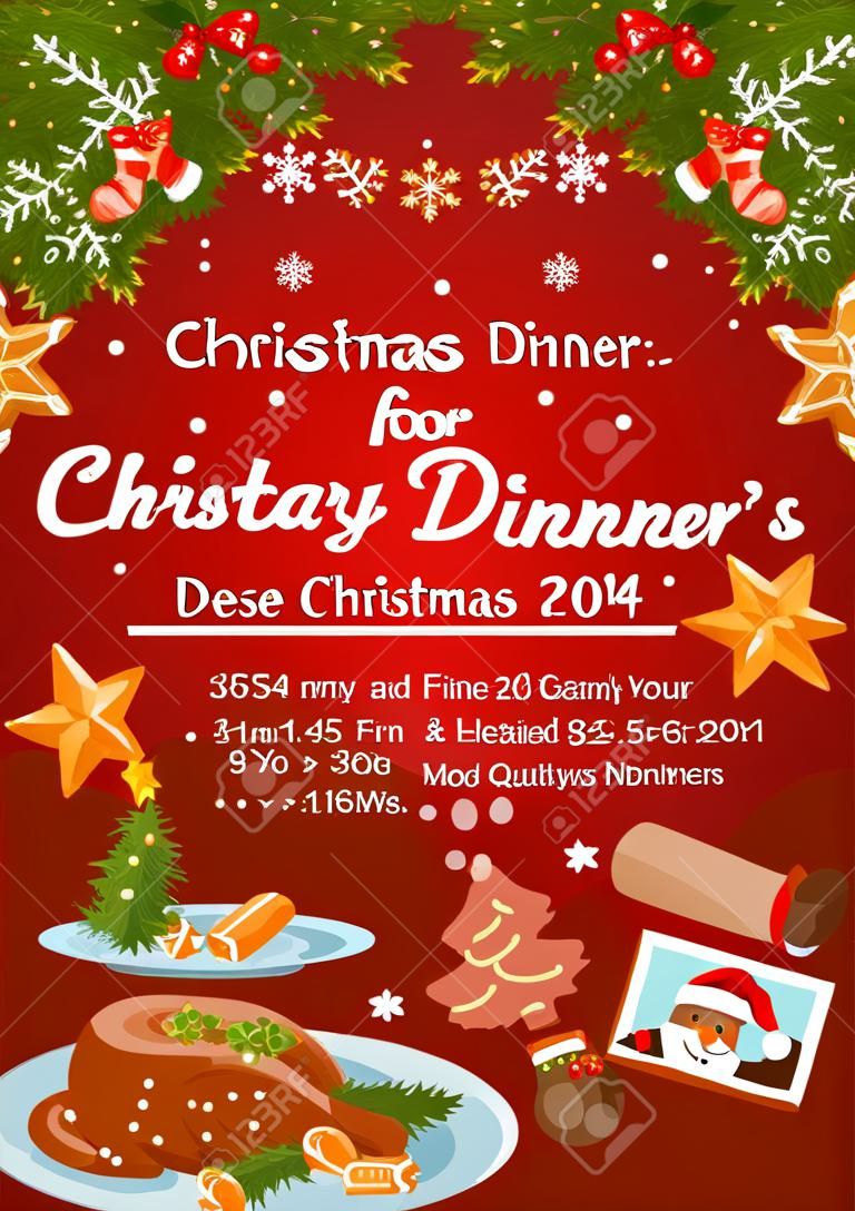 Christmas dinner invitation for Xmas party design
