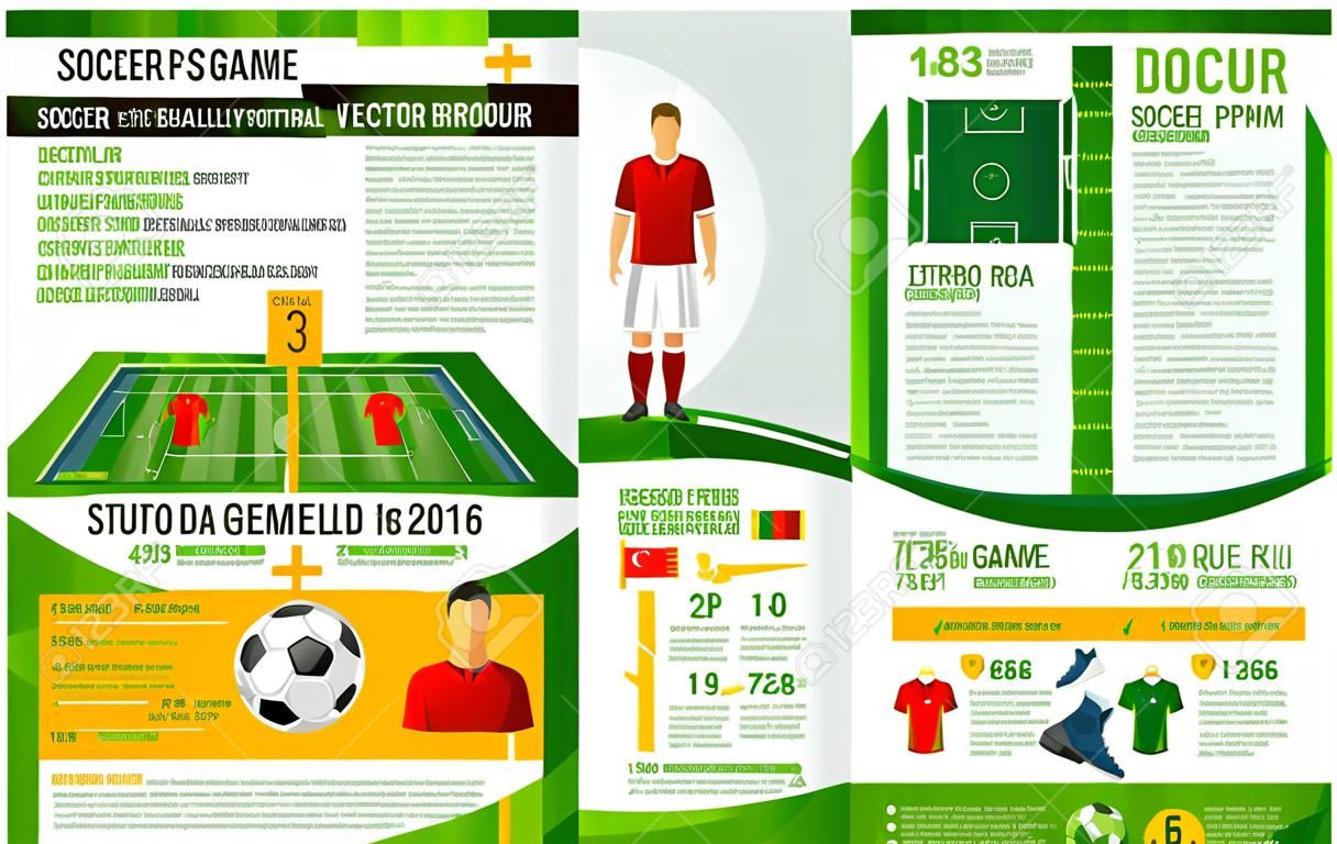 vector folleto para el juego de fútbol de fútbol de fútbol