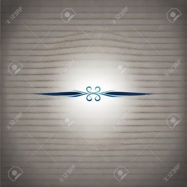 Chapter divider and decoration. Frame element with elegant swirl, text separetor. Decoration for paper documents and certificates, line and waves vector isolated. Line boader icon design