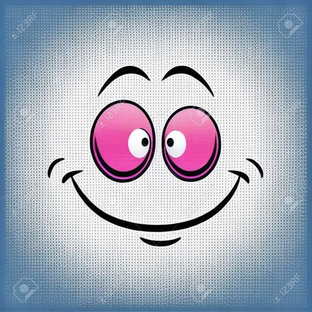 Satisfied emoji laughing head, world smile day symbol isolated support center bot avatar with kind smile. Vector happy smiley with laughing mouth, emoticon emoji chatbot in good mood, print art